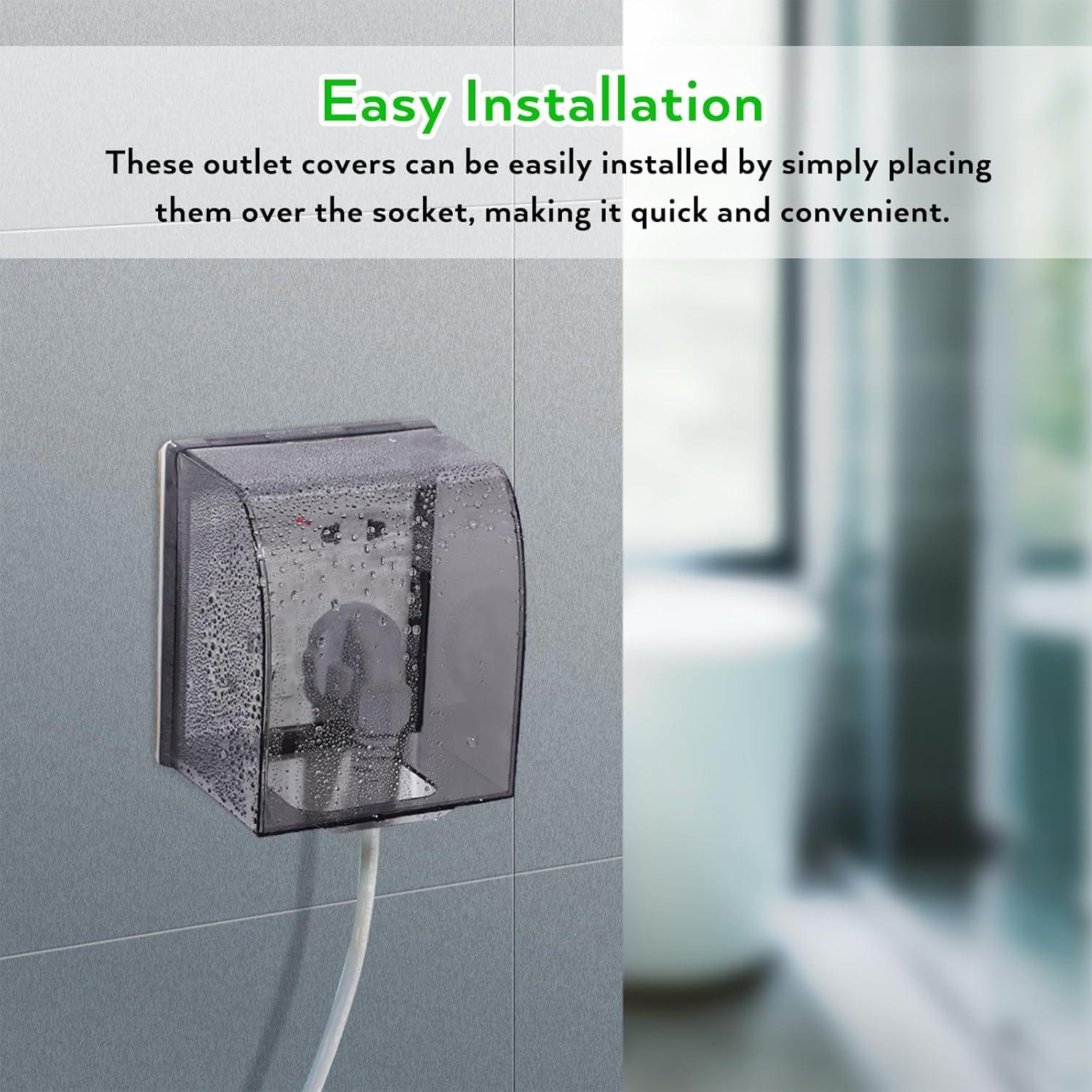 Cubierta de Enchufe Impermeable DECHOUS 9.9x11.4 cm Transparente