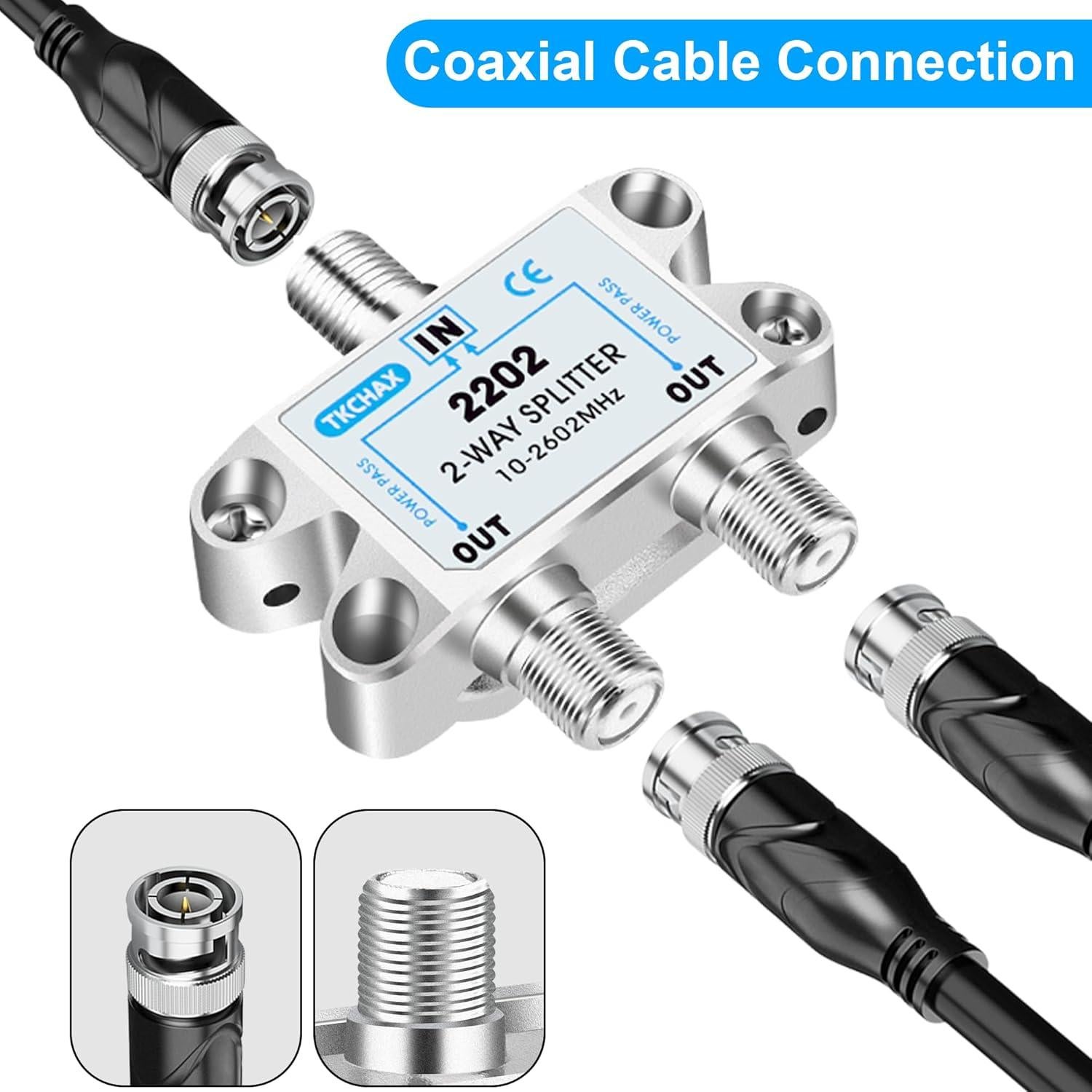 Divisor de Cable Coaxial 2 Vías TKCHAX 10-2600MHz RG6