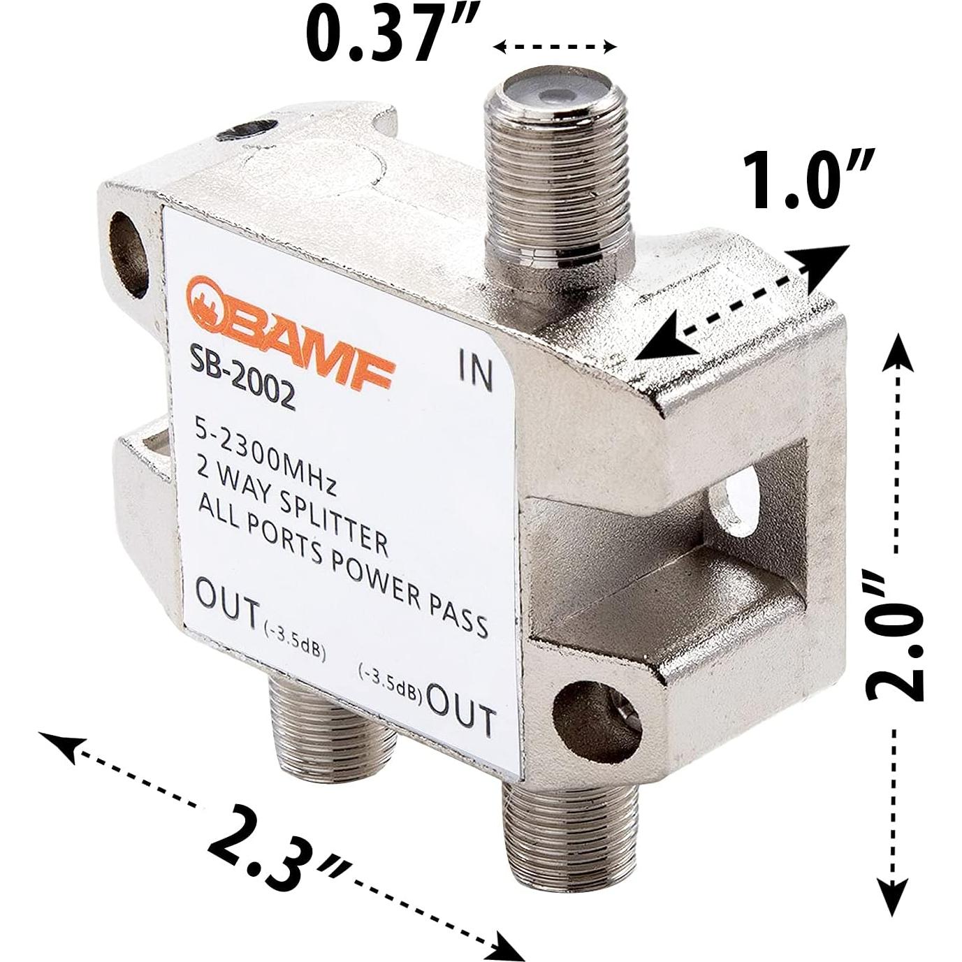 Divisor de Cable Coaxial Bidireccional BAMF 2 Vías 5-2300MHz