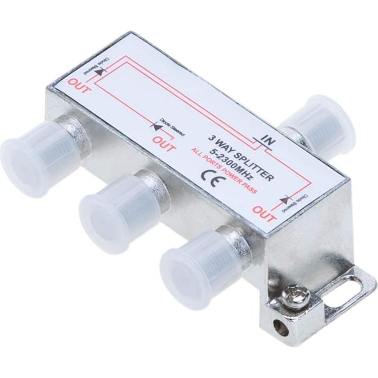 Divisor de Antena Coaxial Bi-Direccional 3 Vías Cables Direct Online