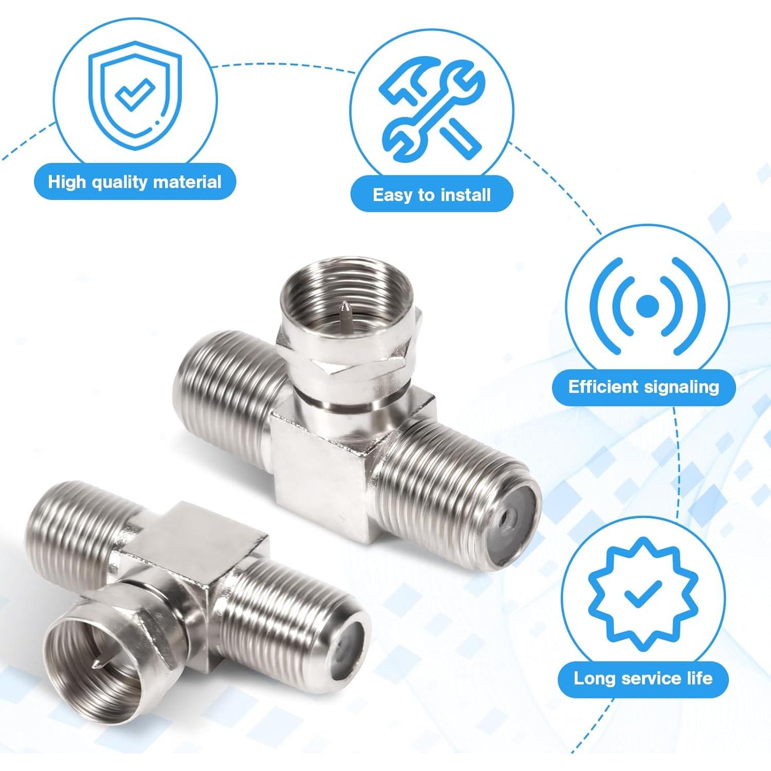 Paquete de 2 Divisores de Cable Coaxial F tipo RG6 Maodai