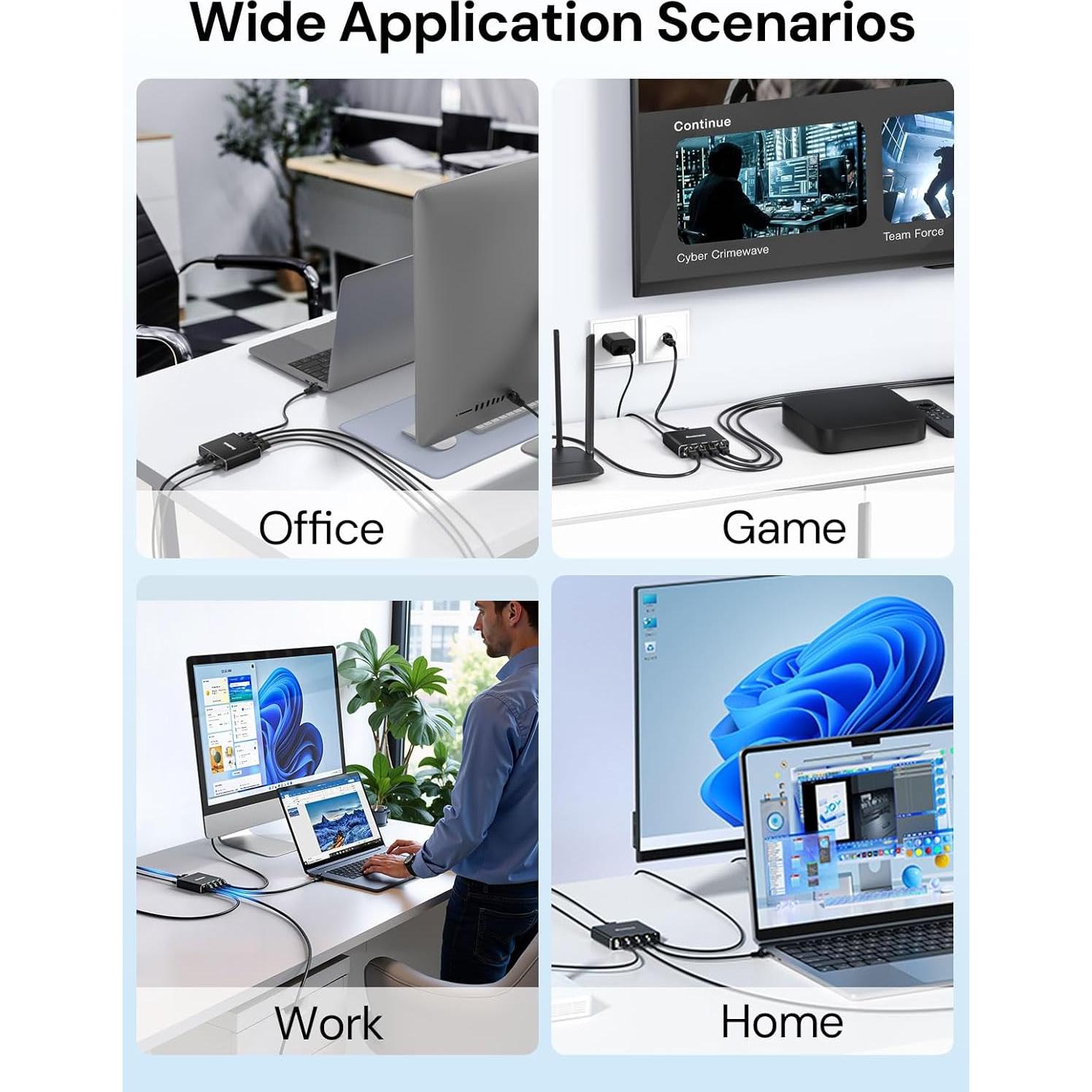 Divisor Ethernet 1 a 4 Dockteck 1000Mbps RJ45 Aluminio