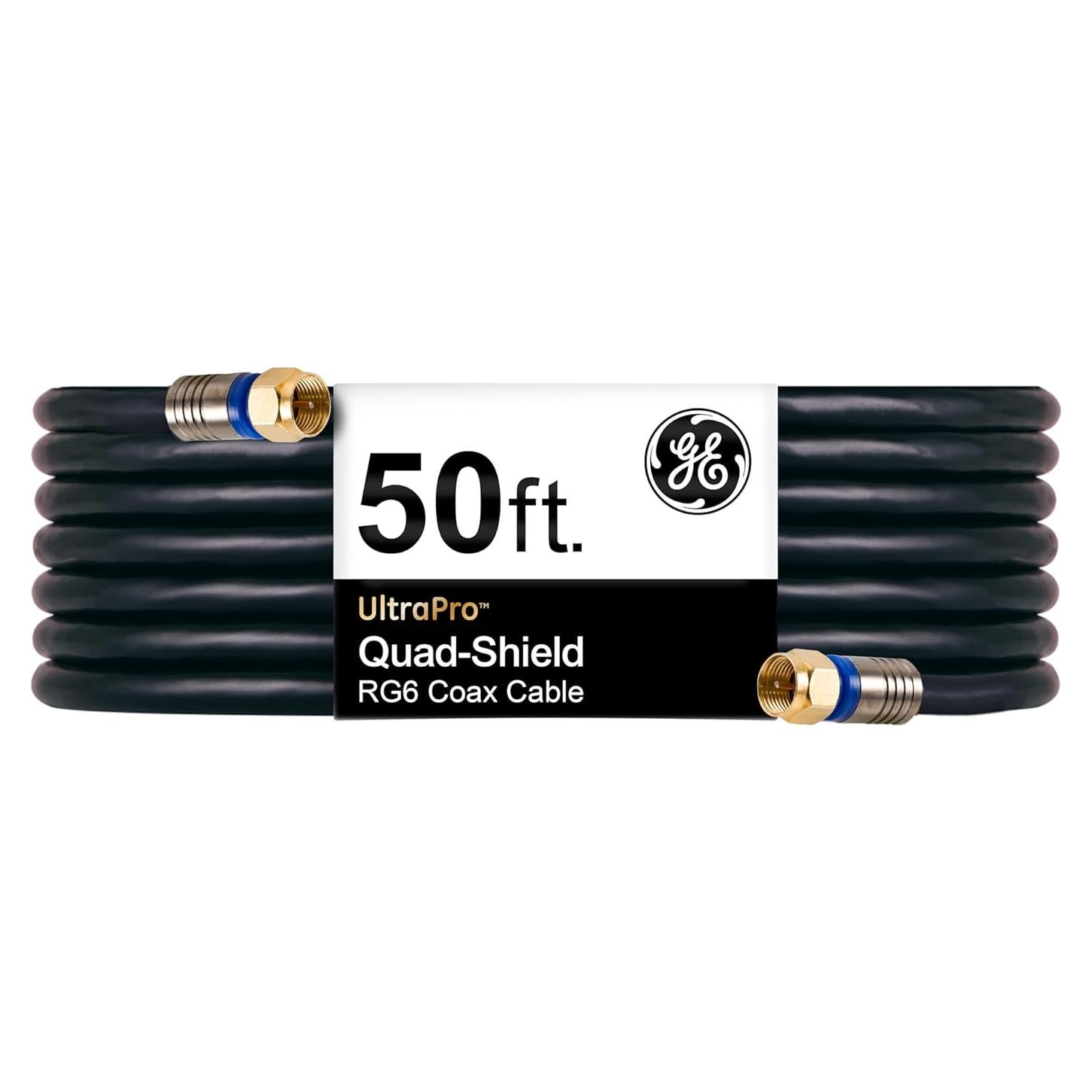 Cable Coaxial RG6 Cuádruple Blindaje GE 15.2 m Conectores F