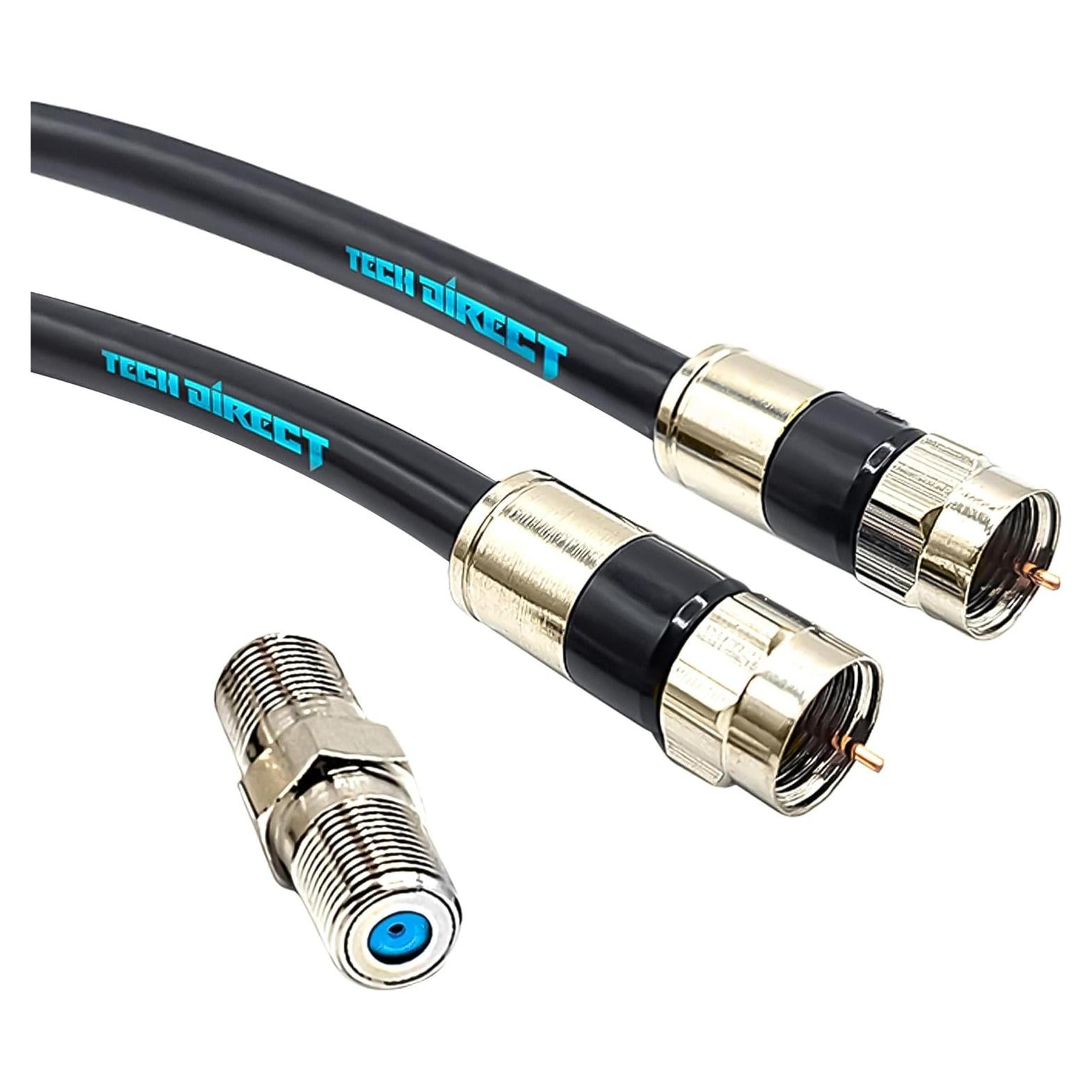 Cable coaxial RG6 4.57m TechDirect - Alta velocidad, bajo pérdida