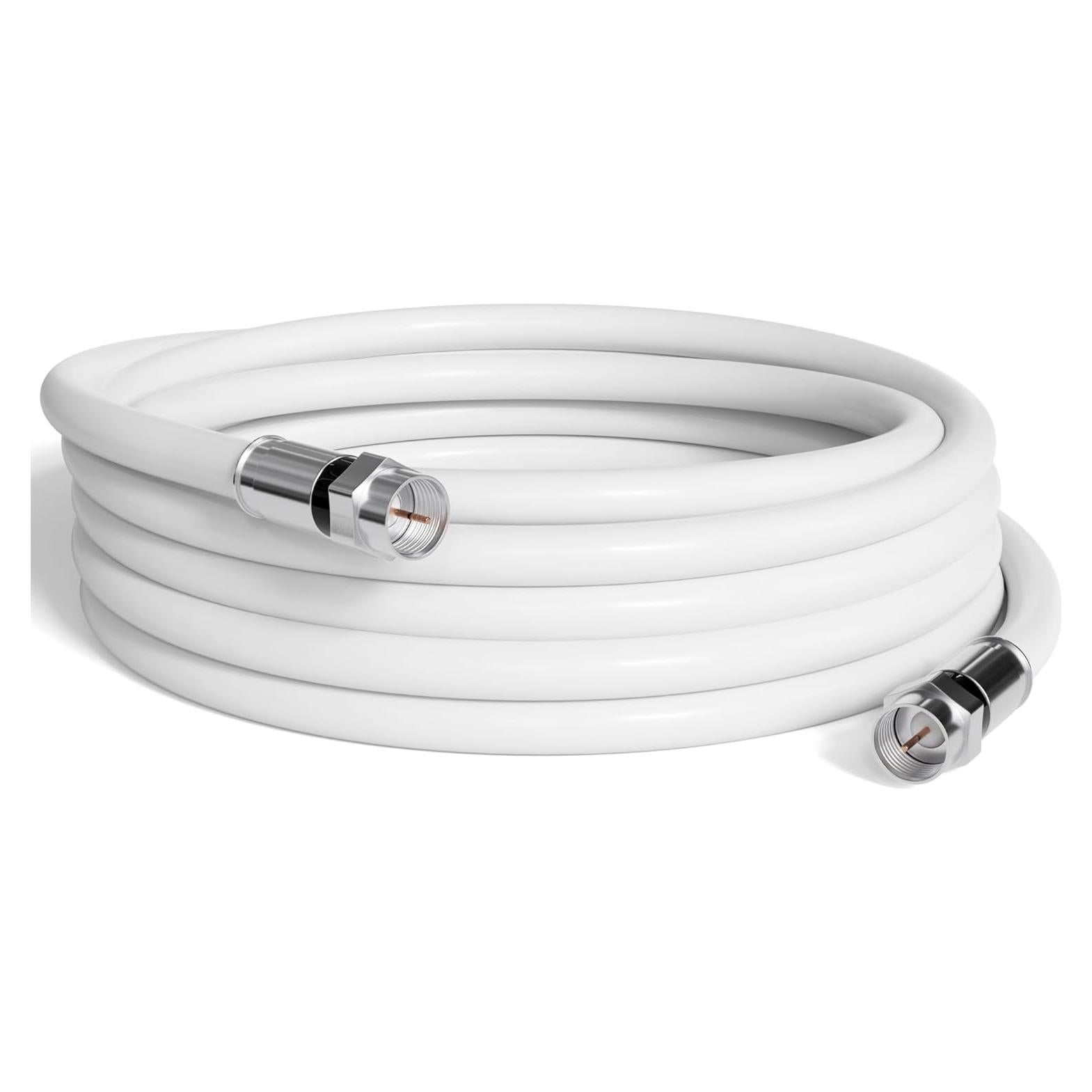 Cable Coaxial RG6 7m THE CIMPLE CO Doble Blindaje Blanco