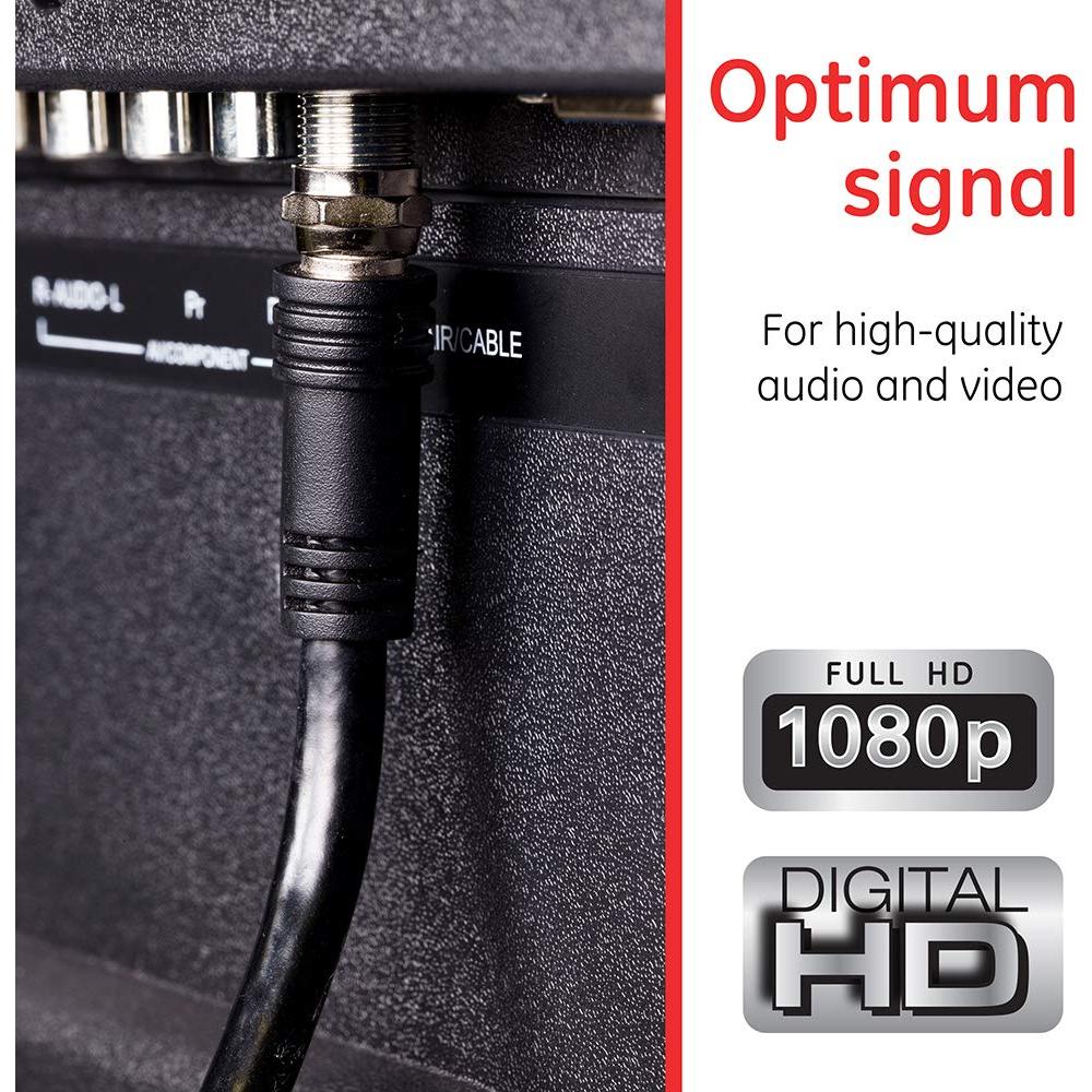 Cable Coaxial GE RG6 15.2m F-Type Conectores Negro