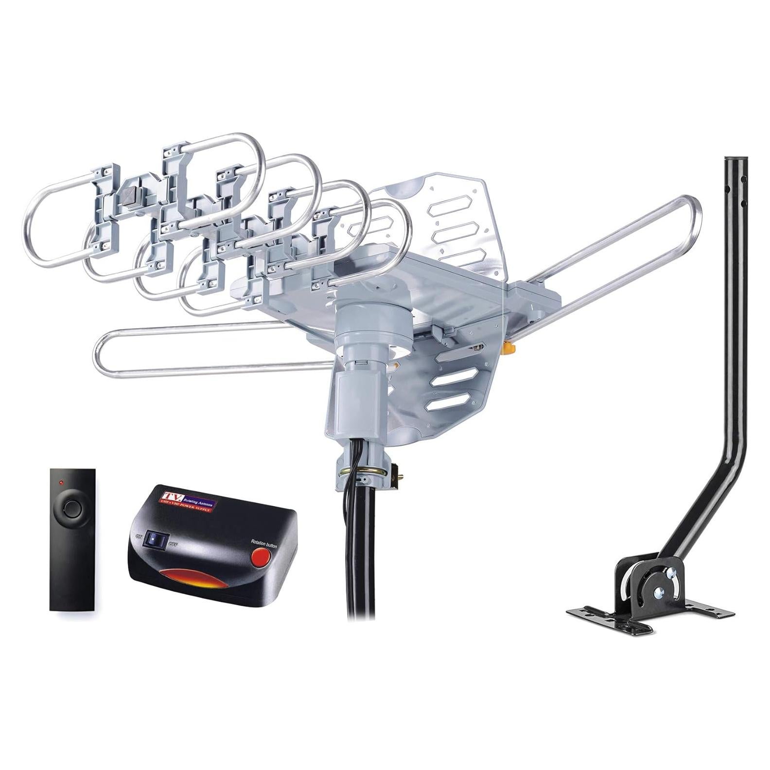 Antena de TV Exterior Amplificada PBD WA-2608 4K 1080P Control Remoto