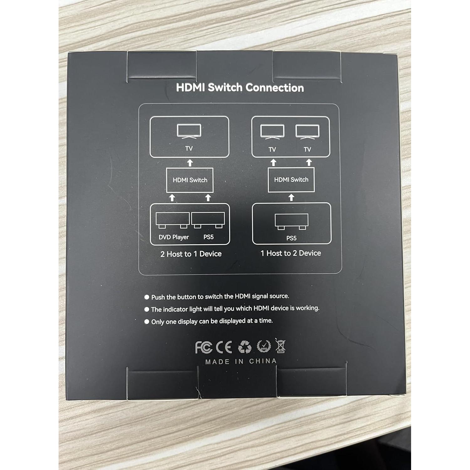 Conmutador HDMI 4K GANA Bidireccional 3 Puertos Aluminio