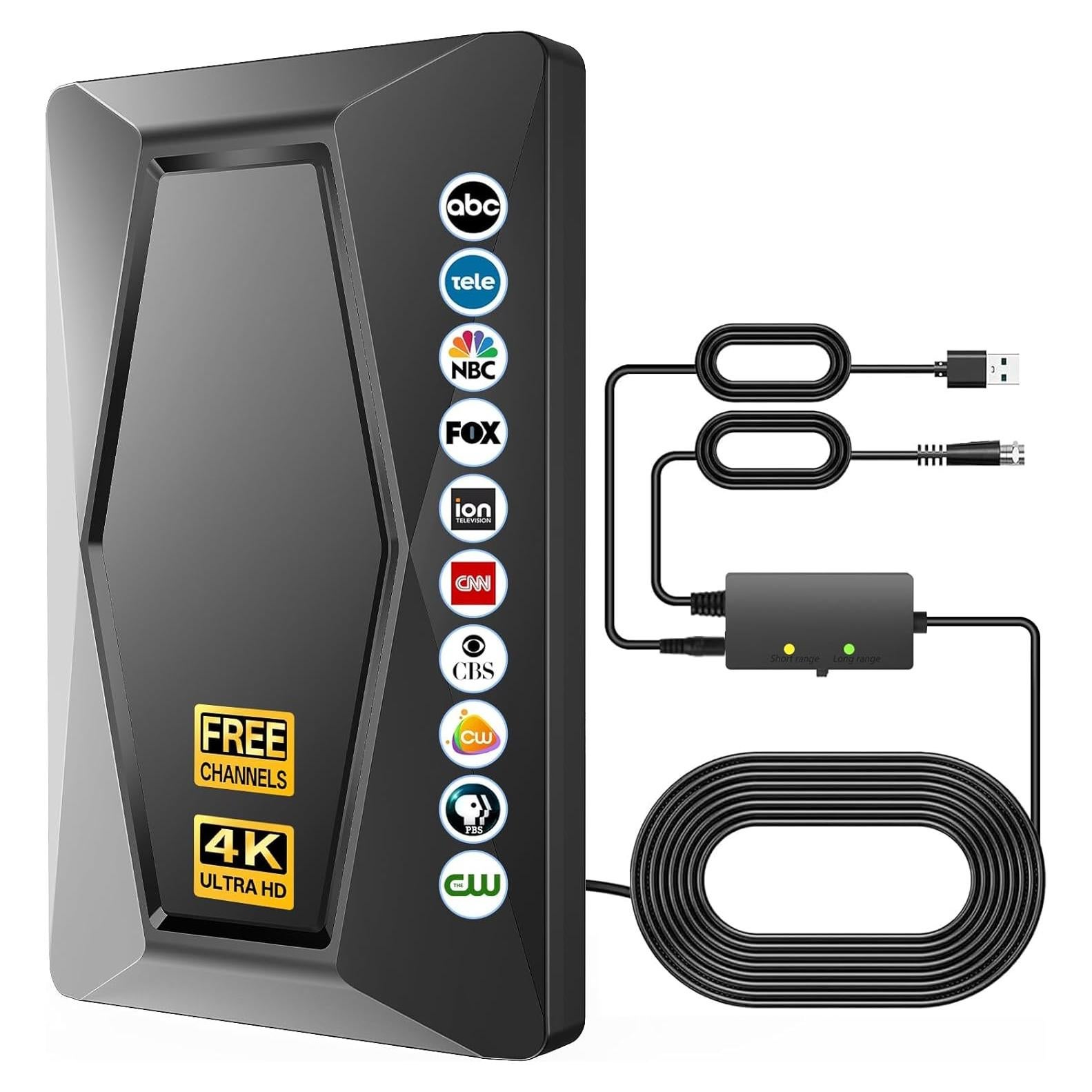 Antena de TV Fronguld TX-007 Interior/Exterior HD 4K Amplificada