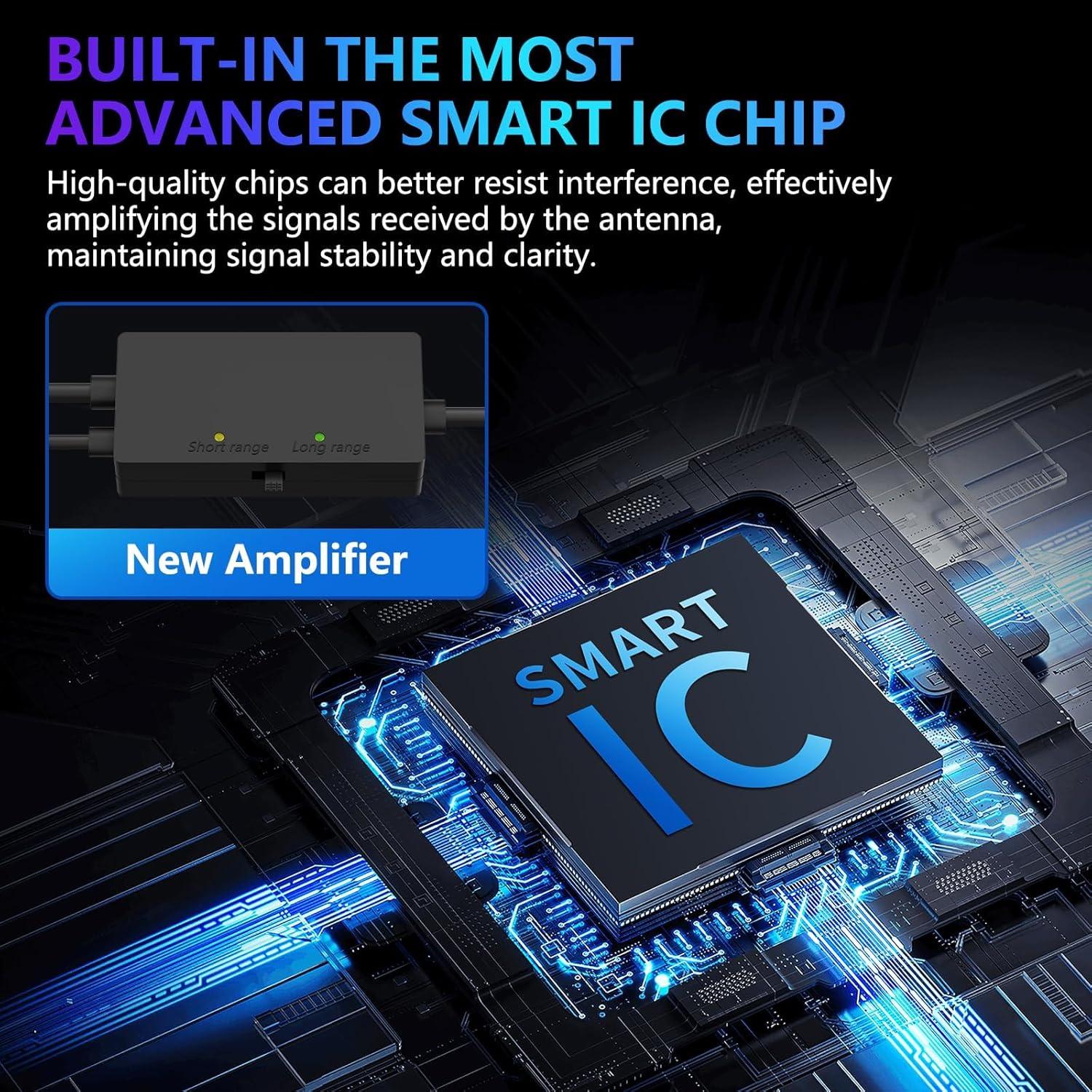 Antena de TV Fronguld TX-007 Interior/Exterior HD 4K Amplificada