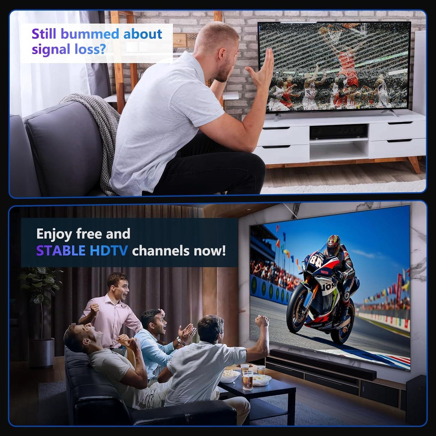 Antena de TV Fronguld TX-007 Interior/Exterior HD 4K Amplificada