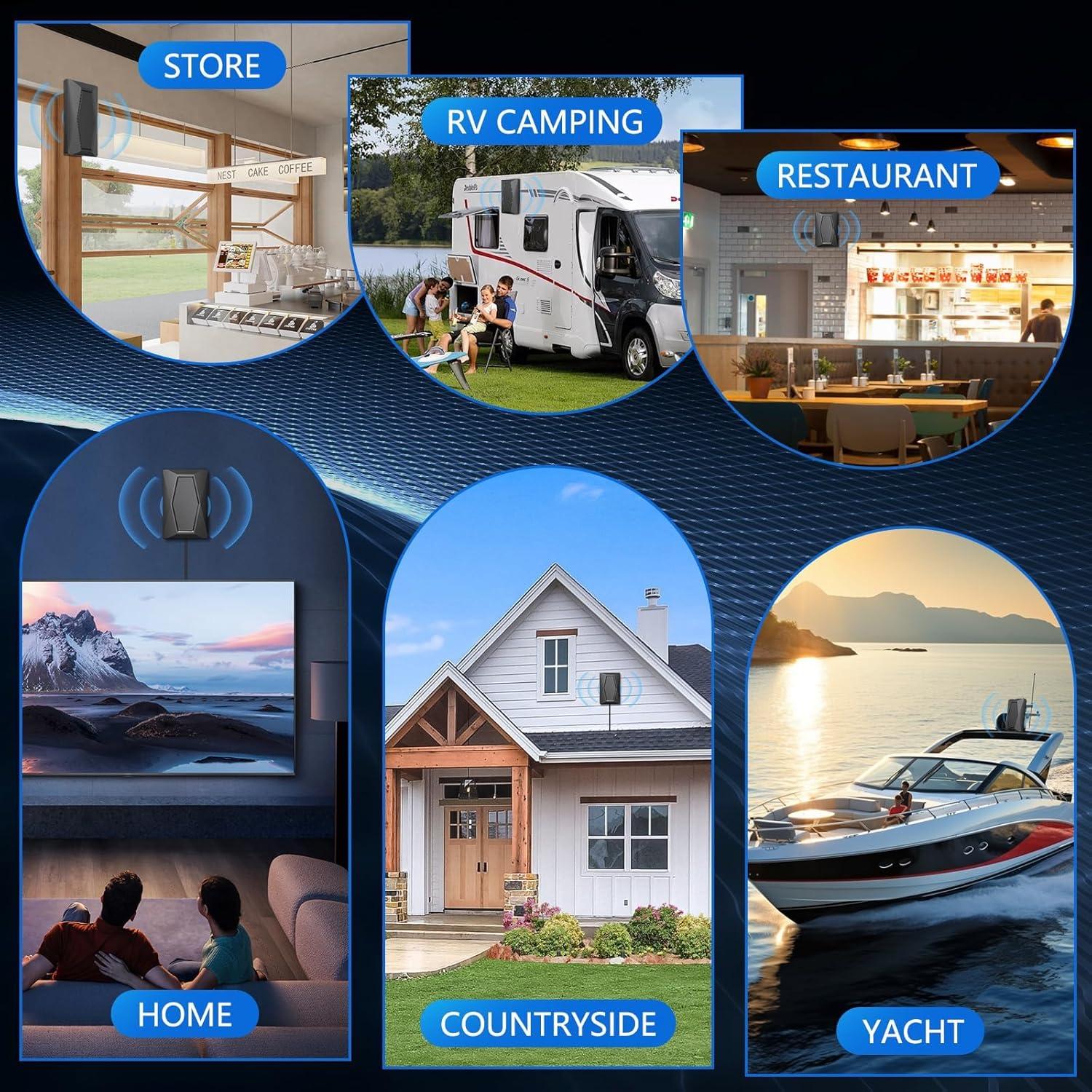 Antena de TV Fronguld TX-007 Interior/Exterior HD 4K Amplificada