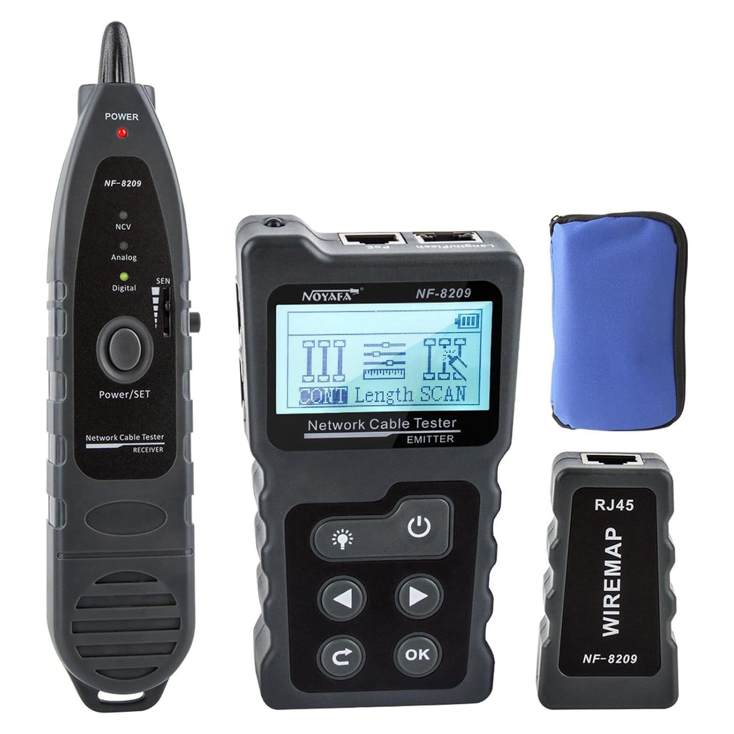 Probador de Cable de Red NOYAFA NF-8209 con PoE y NCV