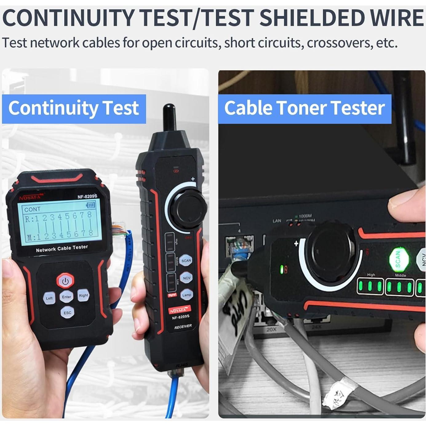 Probador de Cable de Red NOYAFA NF-8209S con PoE y LED