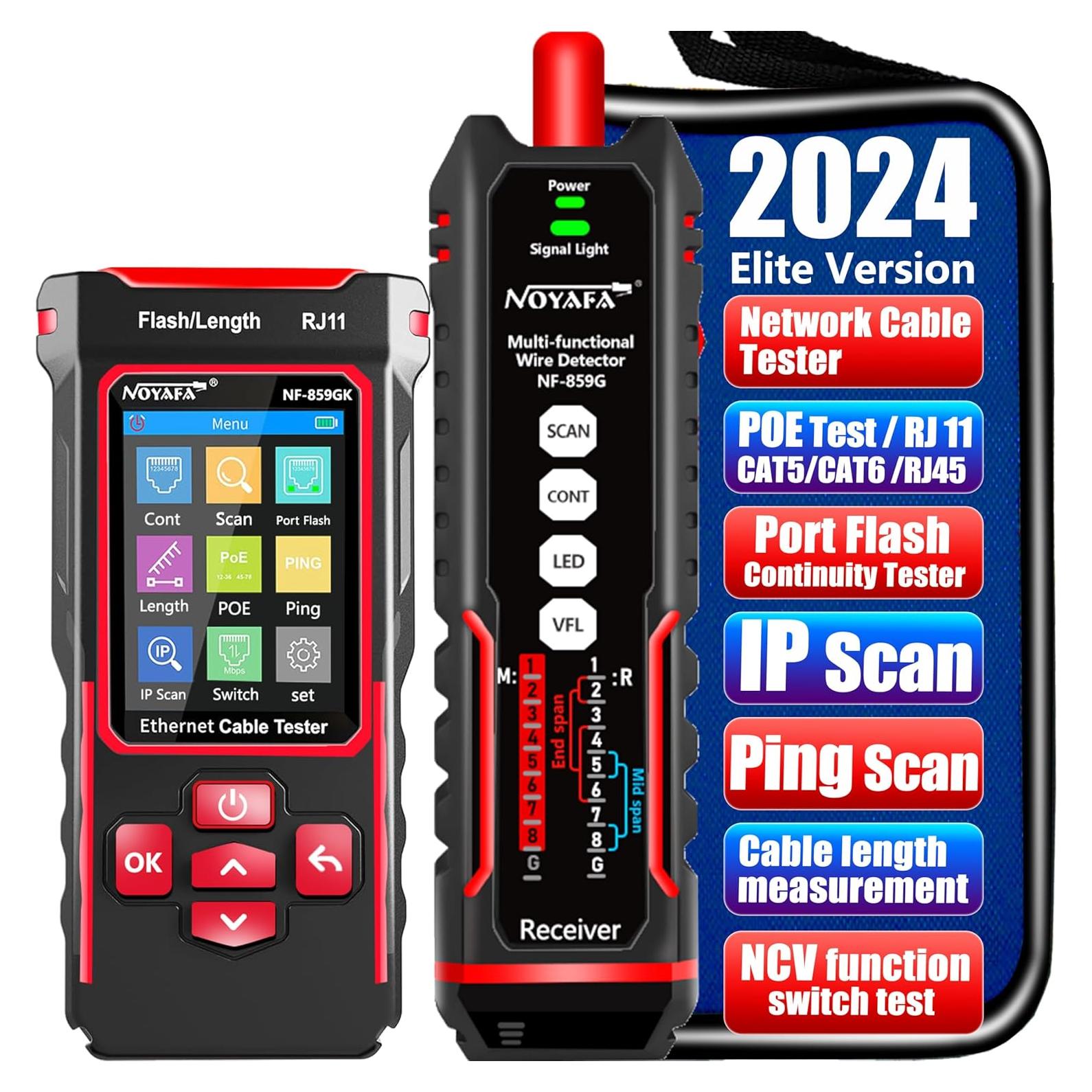 Probador de Cable de Red NOYAFA NF-859GK con Función PoE