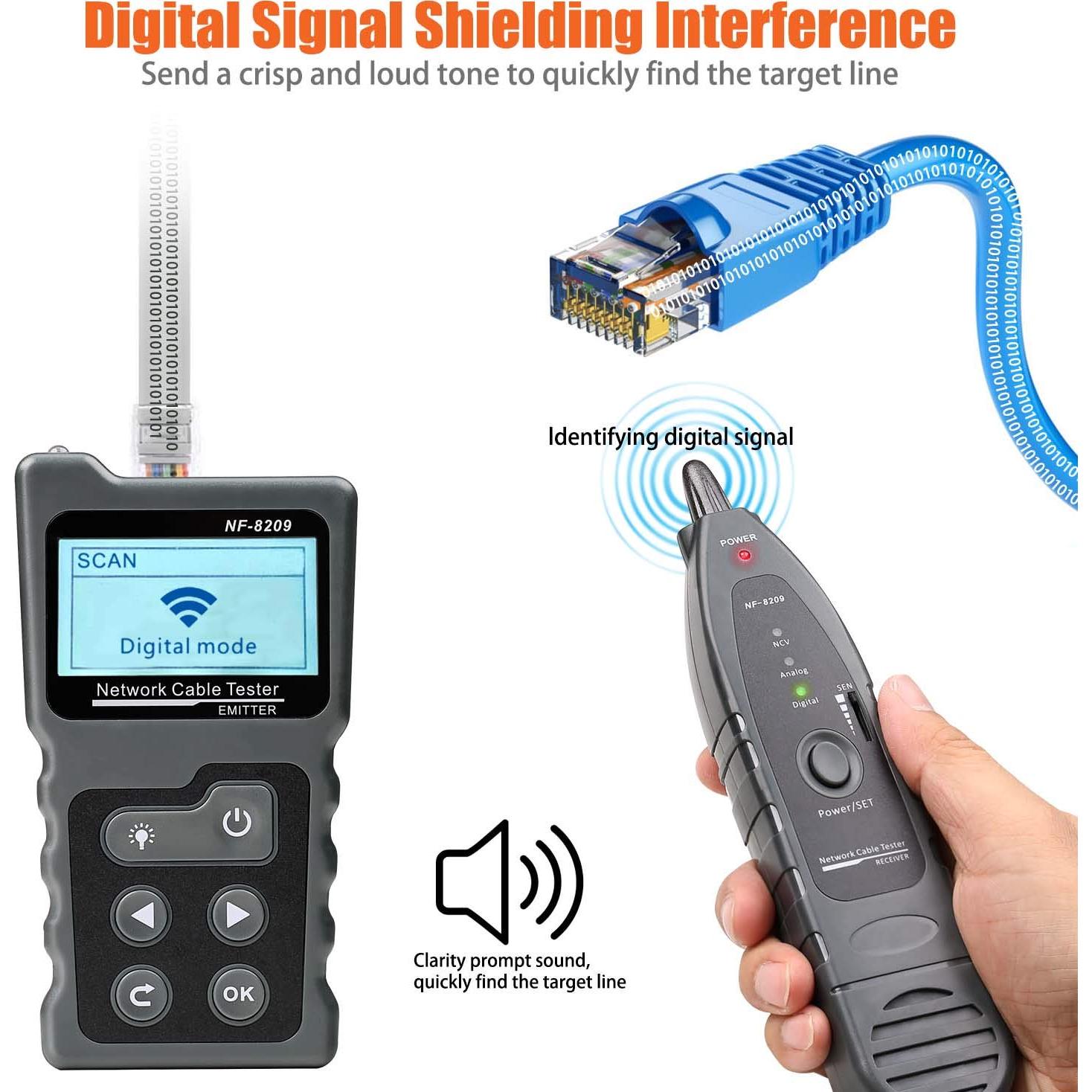 Probador de Cable de Red KOLSOL NF-8209 con Medición PoE