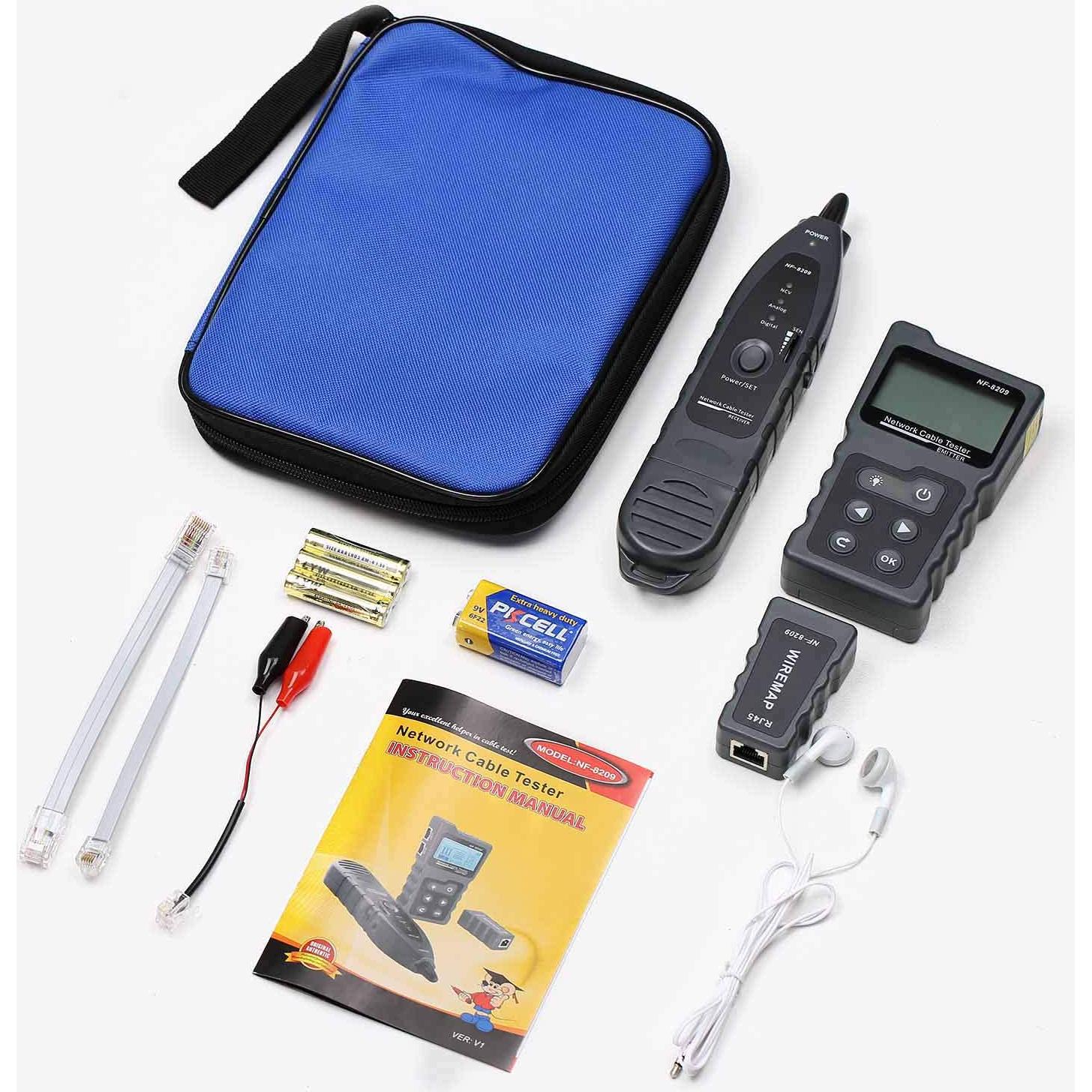 Probador de Cable de Red KOLSOL NF-8209 con Medición PoE