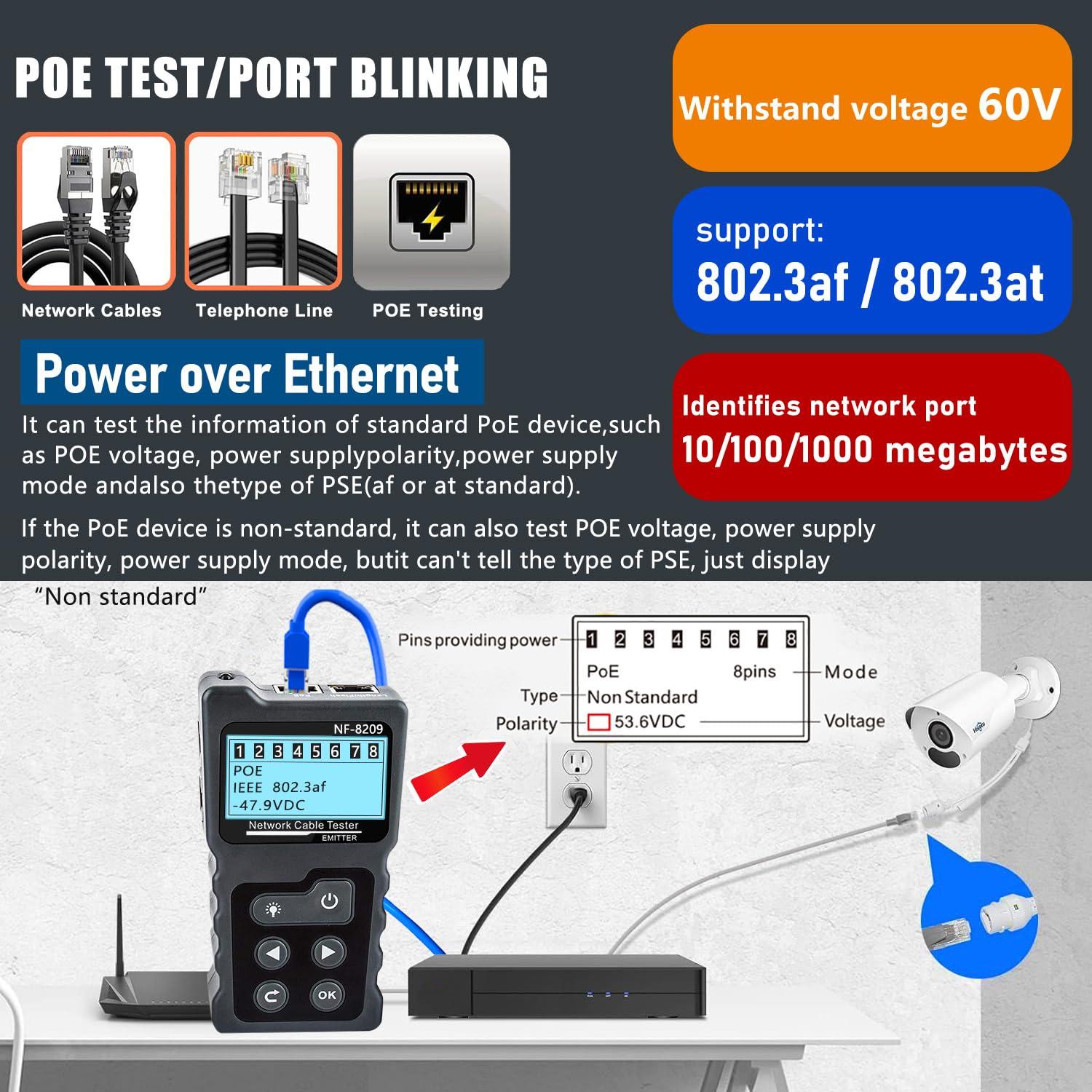 Probador de Cable de Red NOYAFA NF-8209 Multifuncional