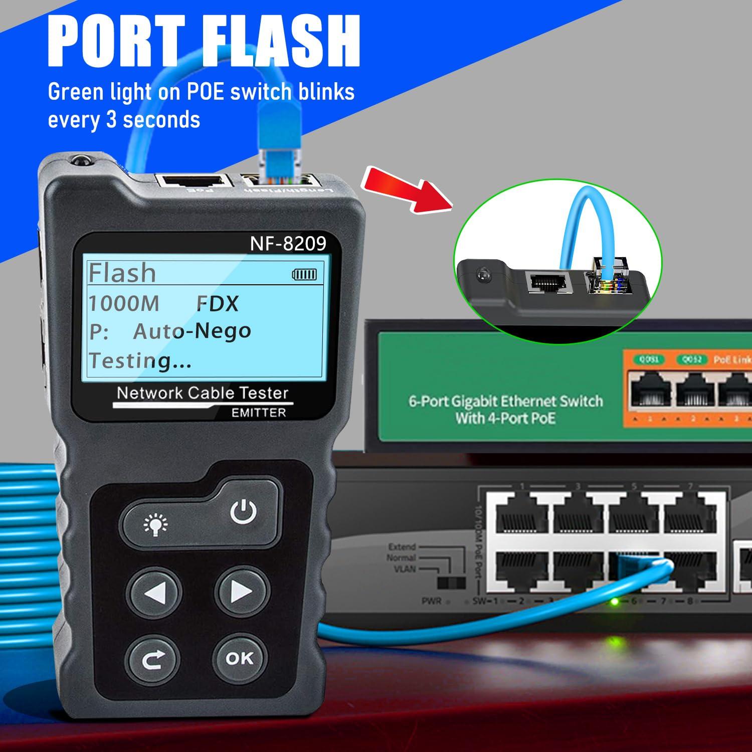 Probador de Cable de Red NOYAFA NF-8209 Multifuncional