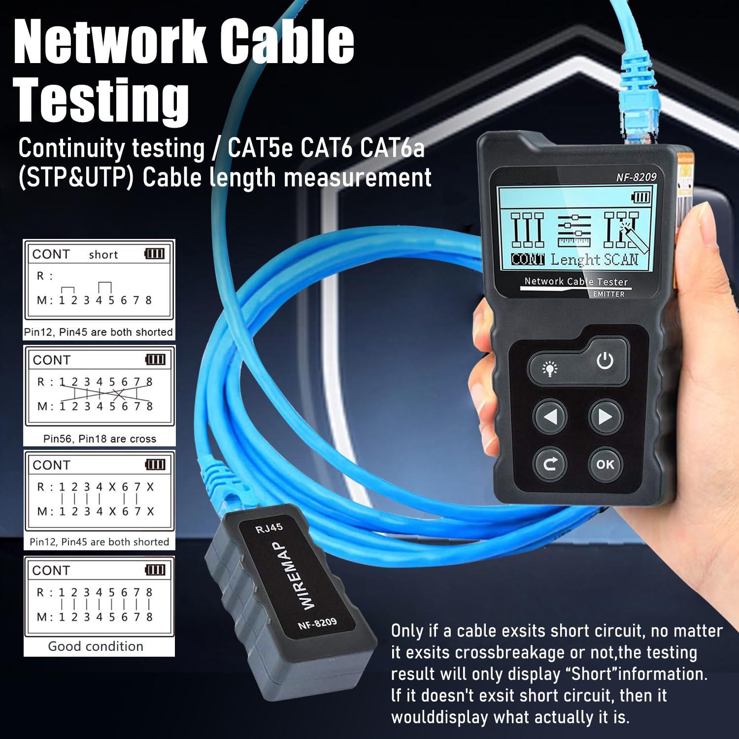 Probador de Cable de Red NOYAFA NF-8209 Multifuncional
