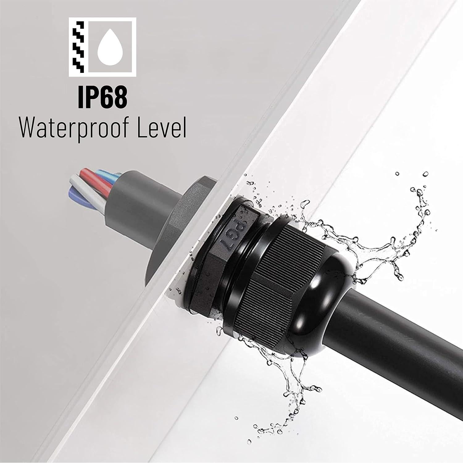 Conectores de Cable Impermeables Bates 50 Pcs IP68 Nylon