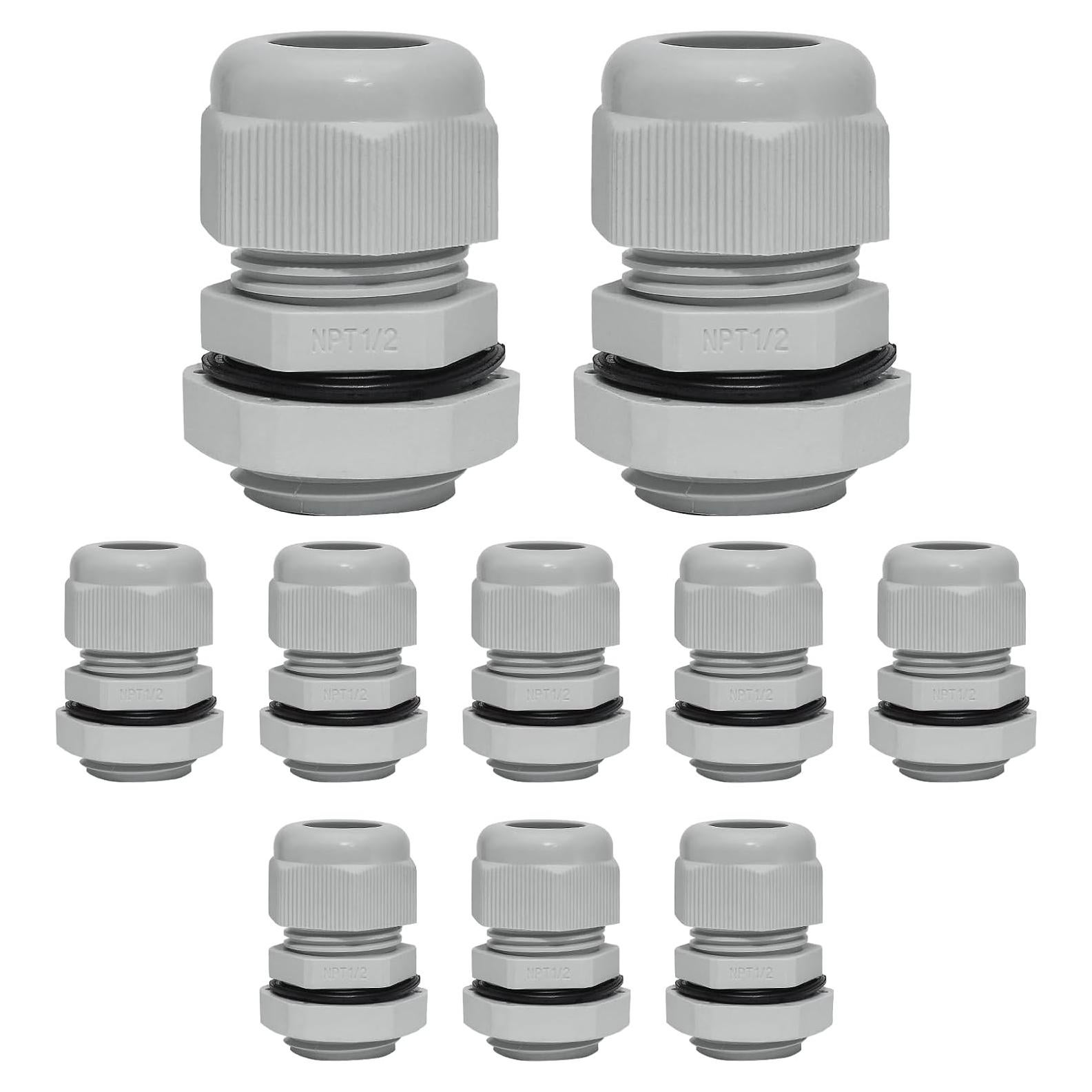 10 Pasacables de Nylon IP68 Bonsicoky para Cables 6-12mm