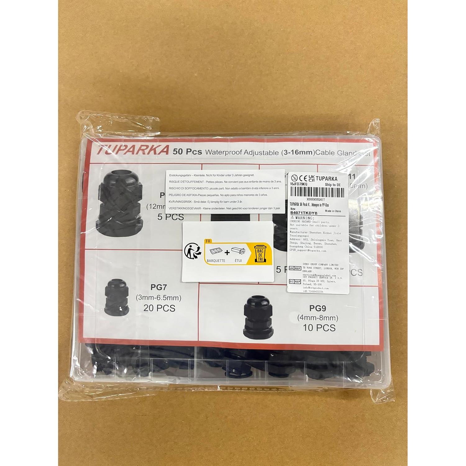 Kit de Conectores de Cable Impermeables TUPARKA 50 Piezas 3-16mm