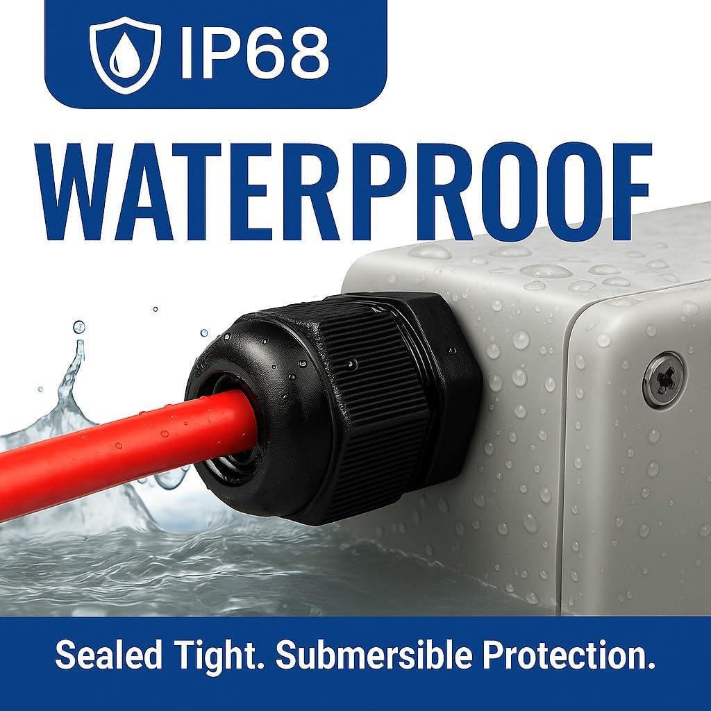 Grommet de Nylon MGI 1/4" NPT Paquete de 5 Resistente al Agua