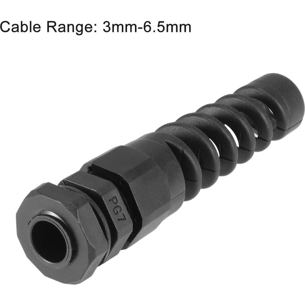 Pasacables PG7 uxcell 3-6.5mm Nylon Impermeable 10pcs