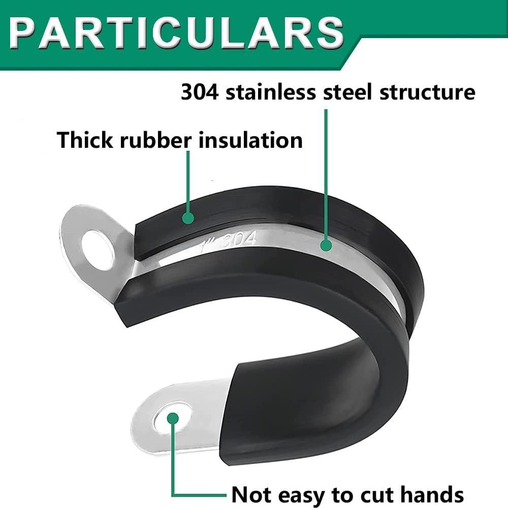 Kit de 110 Abrazaderas de Cable Aisladas OURU - Acero Inoxidable