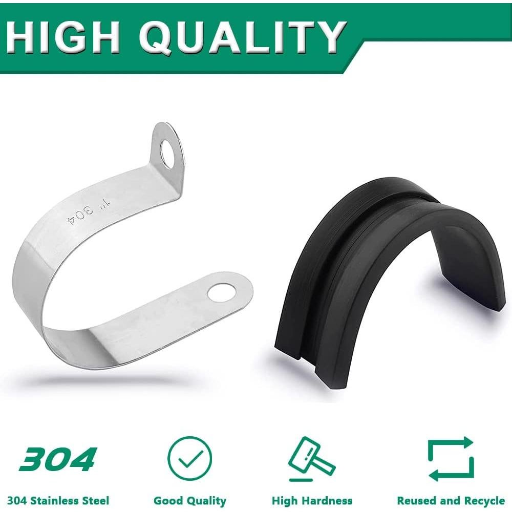 Kit de 110 Abrazaderas de Cable Aisladas OURU - Acero Inoxidable