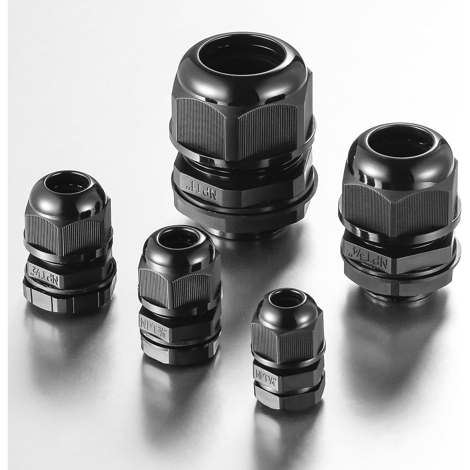 50 Juntas de Cable de Nylon IP68 RTHIEAI 3/8" a Prueba de Agua