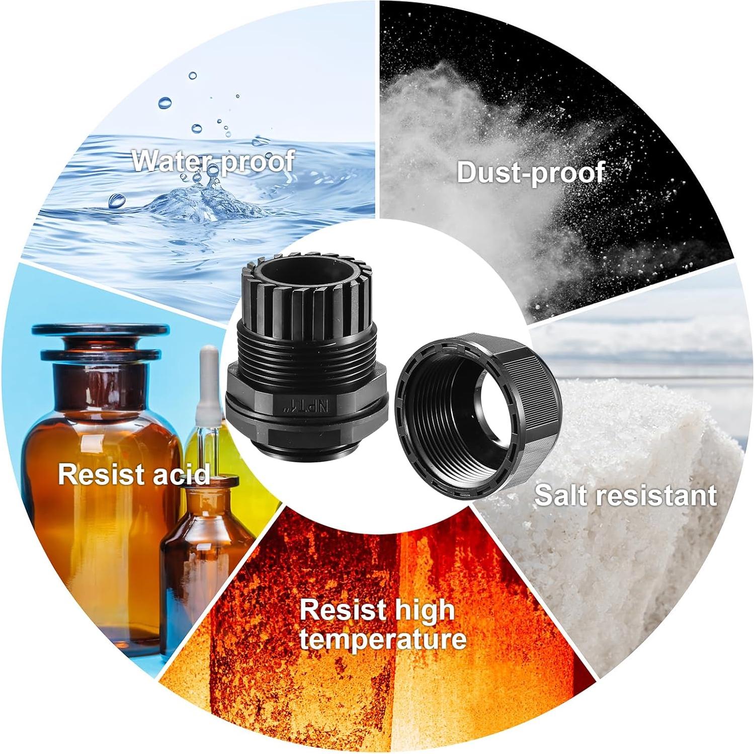 50 Juntas de Cable de Nylon IP68 RTHIEAI 3/8" a Prueba de Agua