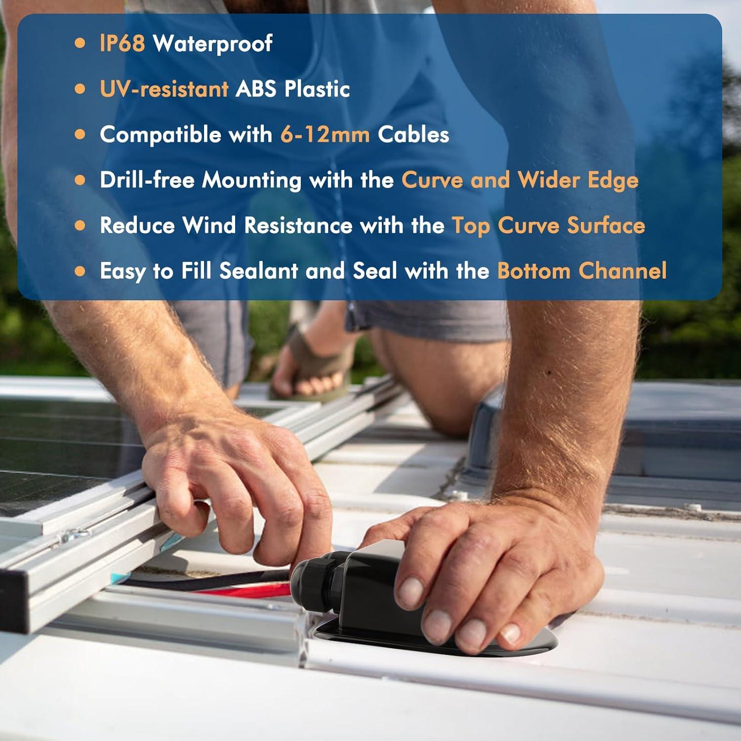 Paquete de 2 Glandes de Entrada de Cable Solar Restmo IP68