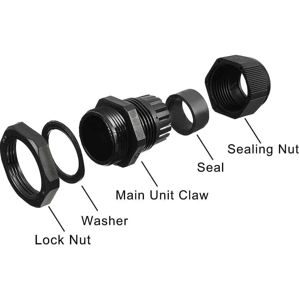 Cable Gland PG9 Impermeable Ajustable 4-8mm Gebildet - 40 Pcs