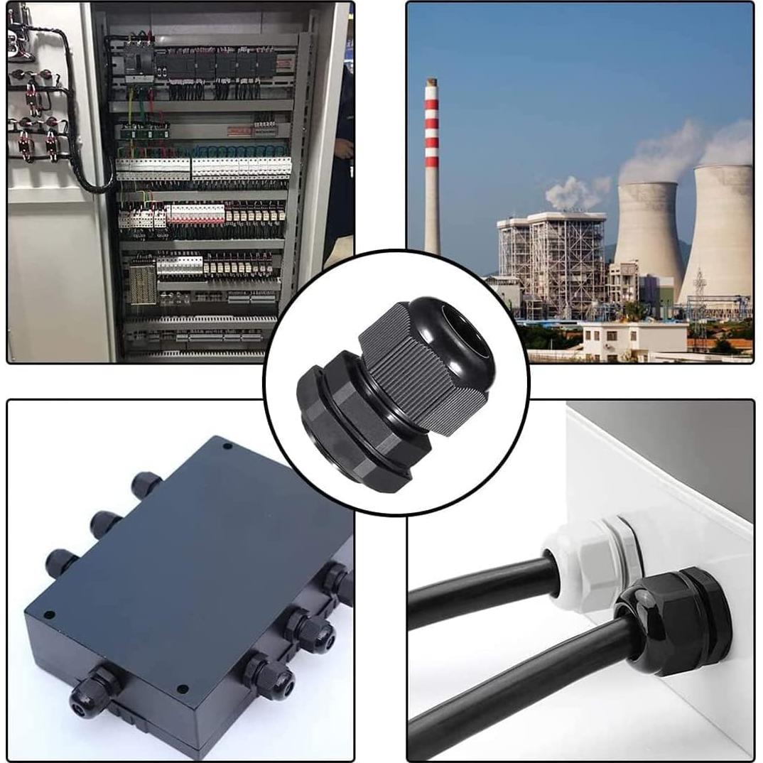 Cable Gland PG9 Impermeable Ajustable 4-8mm Gebildet - 40 Pcs