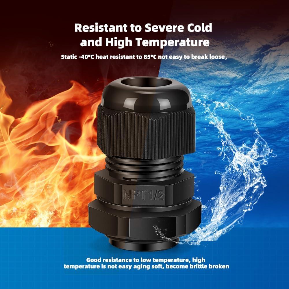 Conector de Cable NPT 12 Piezas IP68 Nylon PA66