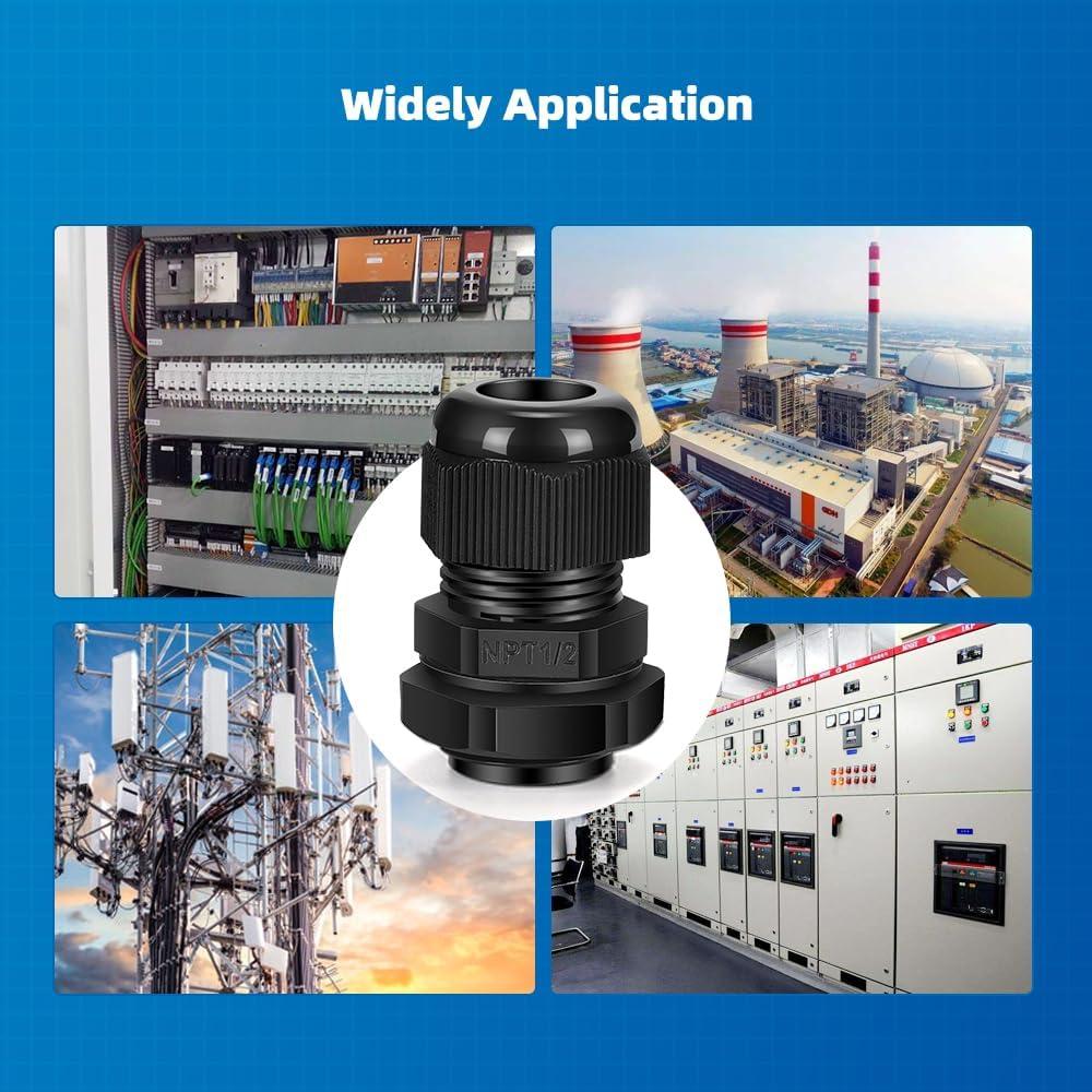 Conector de Cable NPT 12 Piezas IP68 Nylon PA66