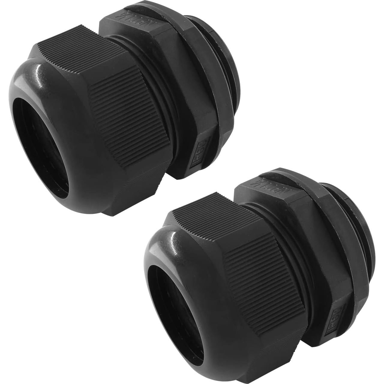 Paquete de 2 Glands NPT 32 mm Negro Conectores Impermeables