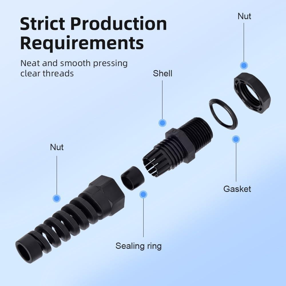 Conector de Alivio de Tensión CGELE NPT 1/4" 10 Piezas