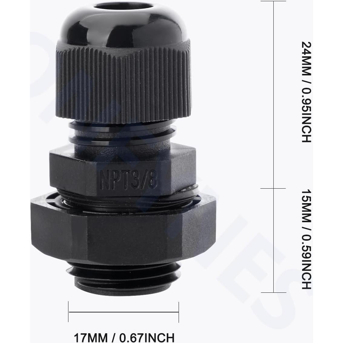 50 Abrazaderas de Cable NPT 3/8" PIONFYNES Impermeables 4-8mm