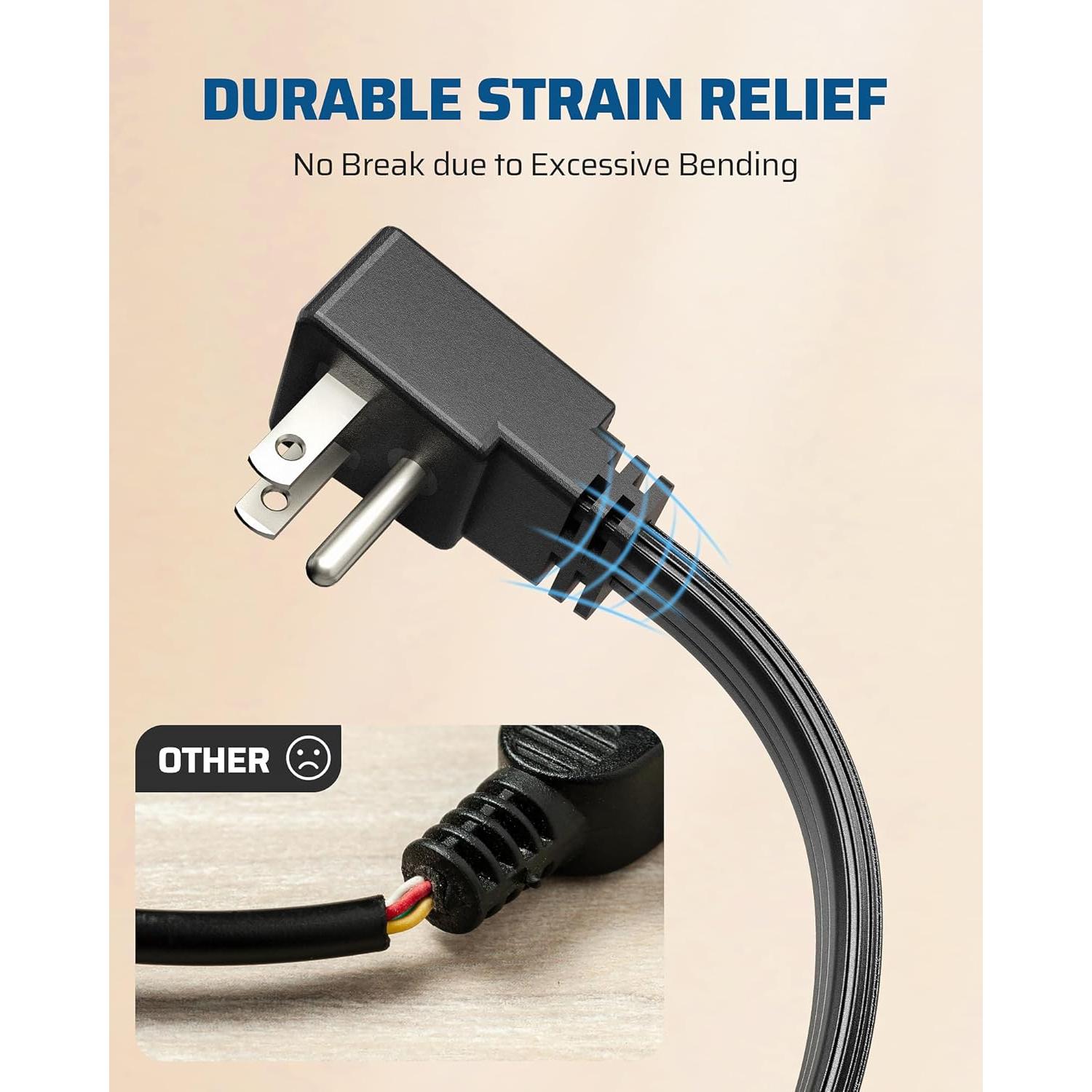 Cable de Extensión DEWENWILS 1 Pie Enchufe Plano 15A 1875W