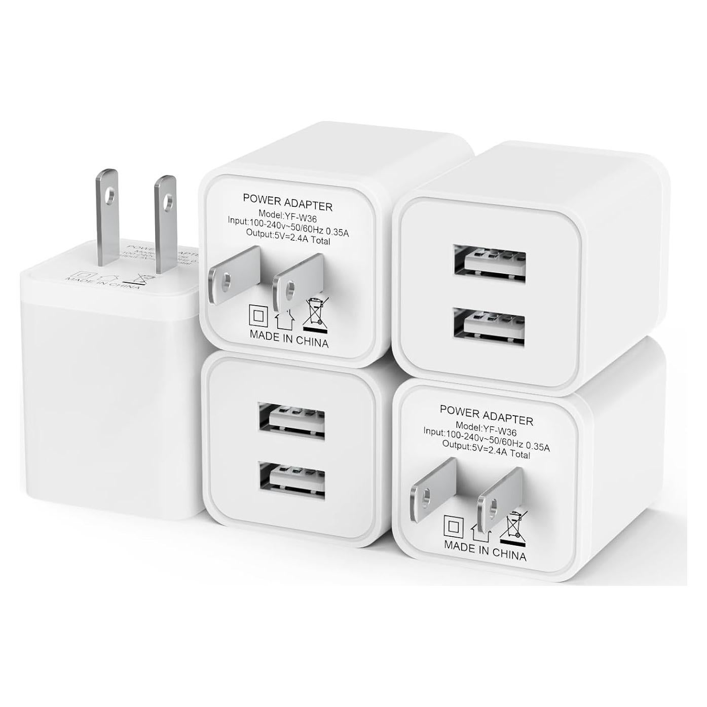 5 Pack Cargador de Pared USB iGENJUN 2.4A Doble Puerto