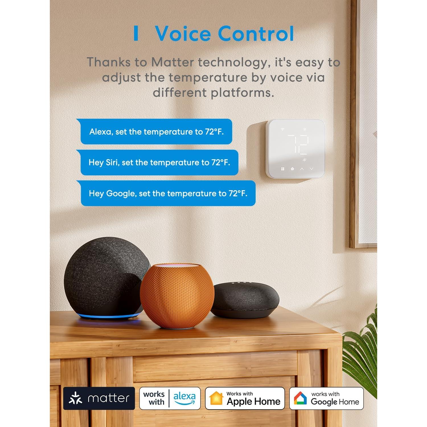 Termostato Inteligente Meross MTS300 WiFi 24V Control por App