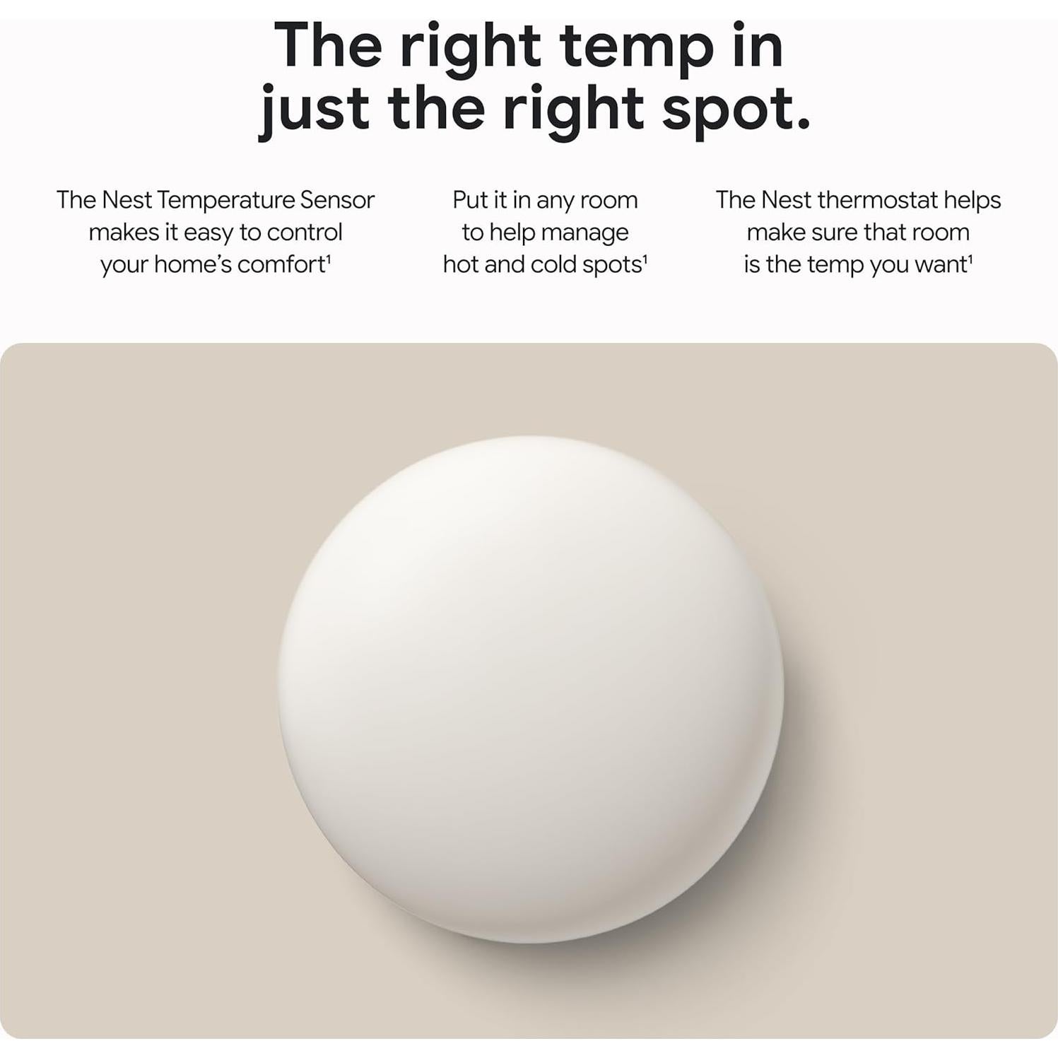 Sensor de Temperatura Google Nest 2da Gen - Control Remoto Wi-Fi