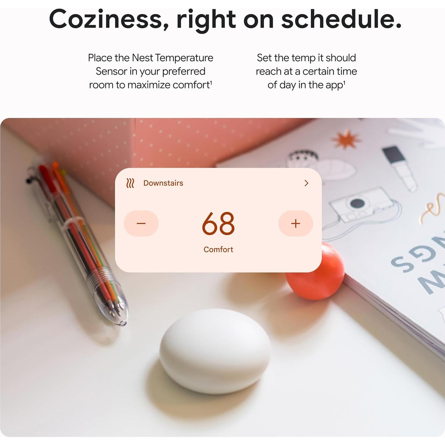 Sensor de Temperatura Google Nest 2da Gen - Control Remoto Wi-Fi