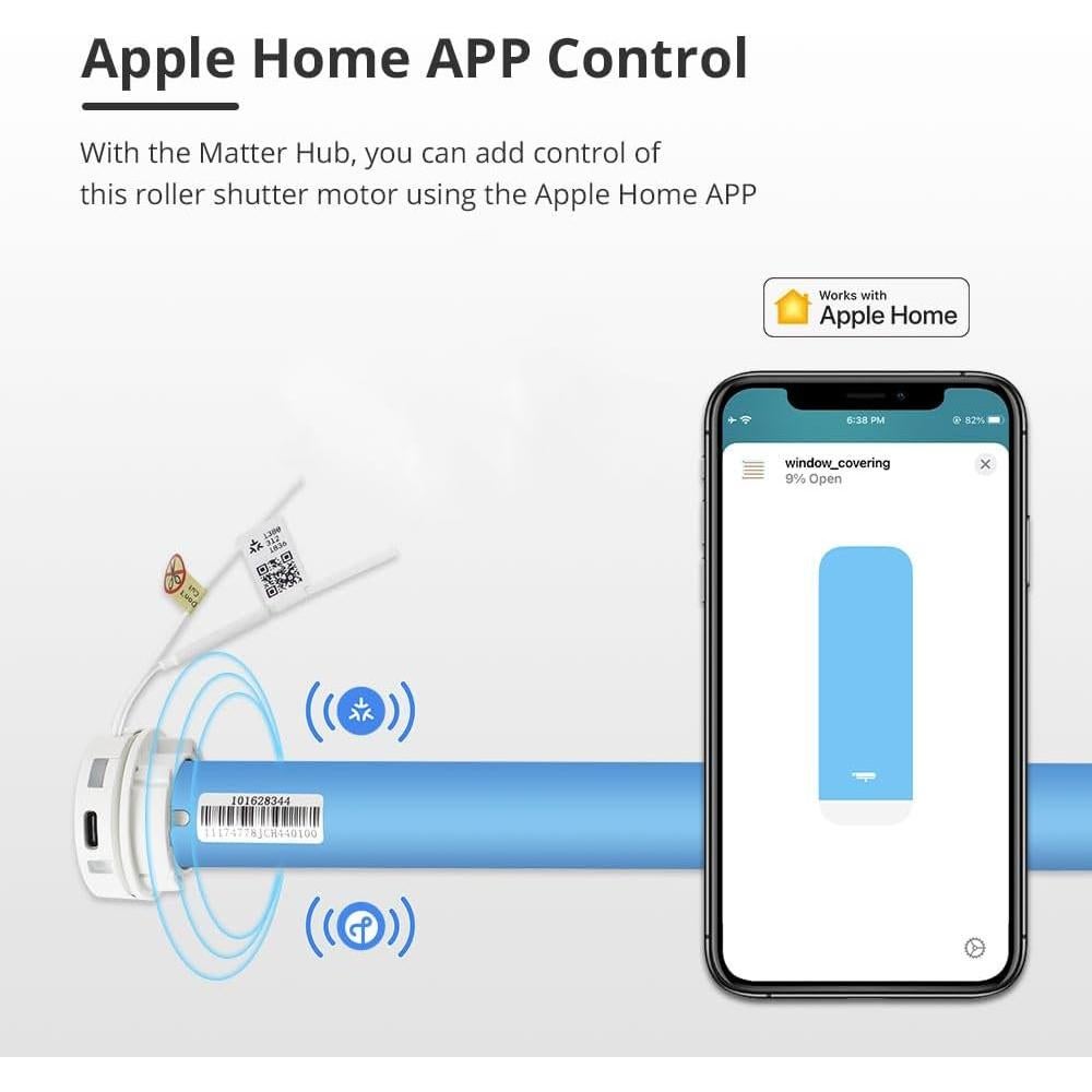 Motor de Persianas Inteligentes Blindsmart 38mm con Control Remoto