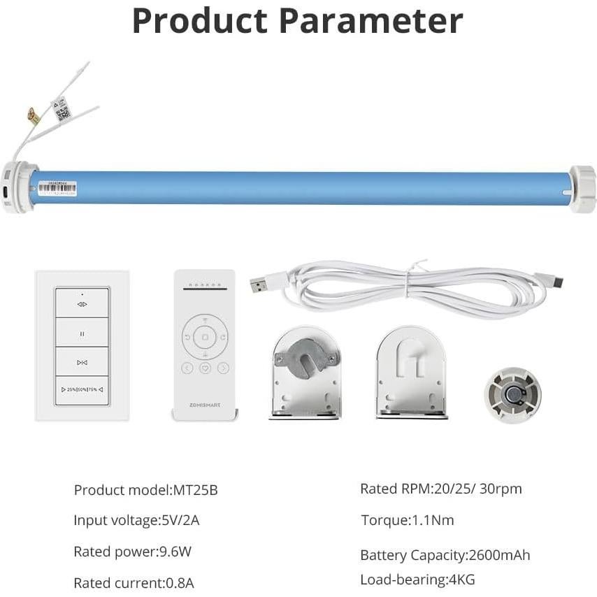 Motor de Persianas Inteligentes Blindsmart 38mm con Control Remoto