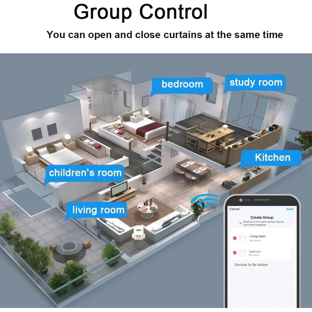 Cortinas Inteligentes Eléctricas Chshn 218.44 cm Control Remoto