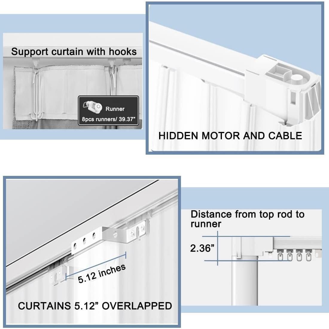 Cortinas Inteligentes Dherju 3M Techo Automáticas Control Remoto